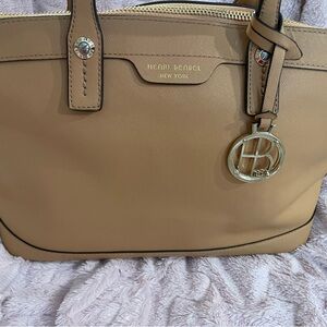 Henri Bendel Tan Satchel Bag with Structured Design